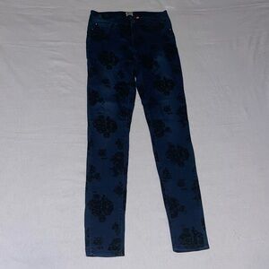 Only Black and Blue Floral Skinny Jeans Size Small